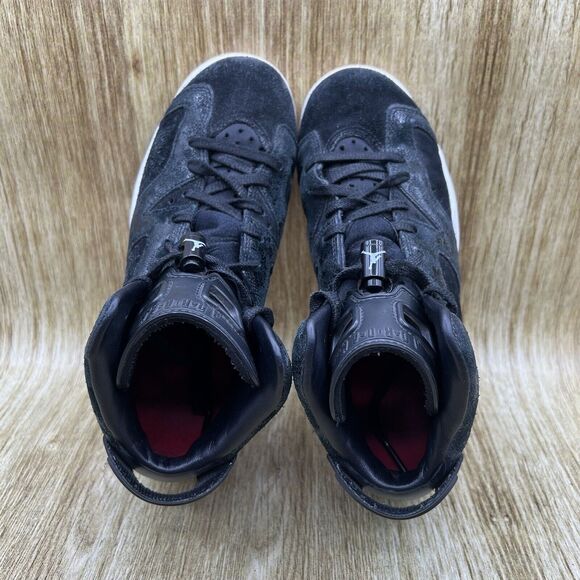 Youth Size 4.5Y Women's 6 - Nike Air Jordan 6 Retro Heiress Shoes Black Sneakers - Picture 9 of 10